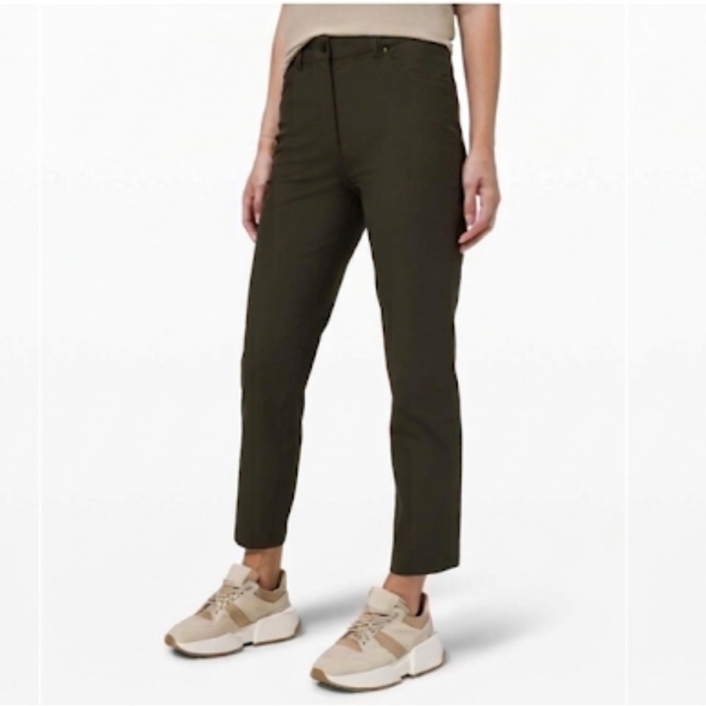 Lululemon City Sleek 5-Pocket 7/8 Pant In Dark Olive Size 0 Like New!
